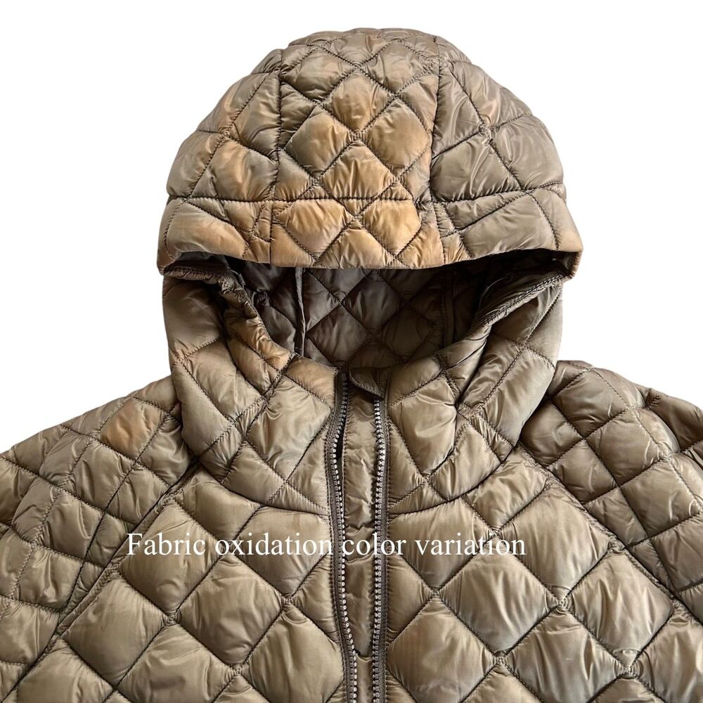 Athleta Whisper Featherless Parka XL Quilted Hooded Coat Brown Fall 2022 - Picture 7 of 11
